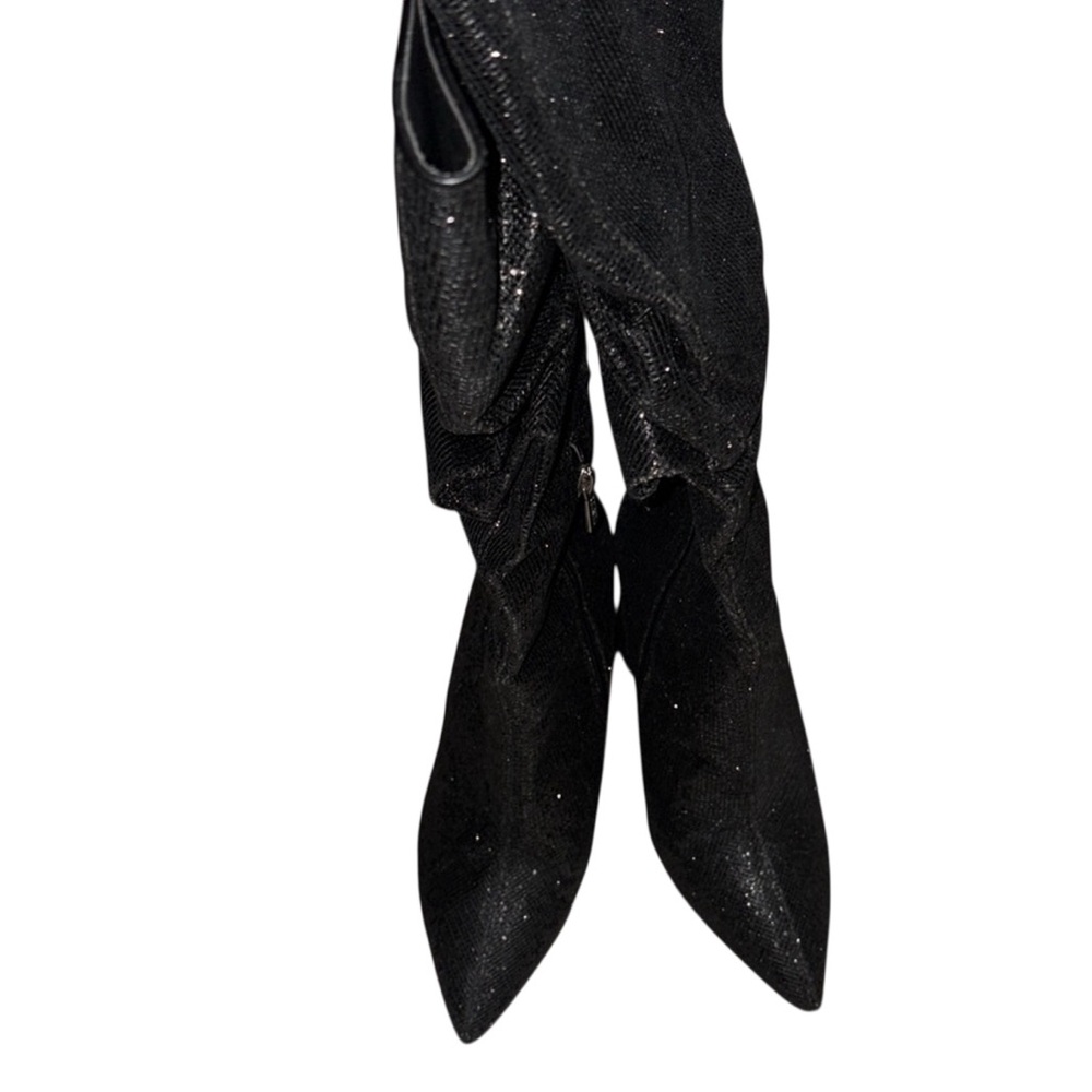Cape Robbin Slouched Glitter Accent Black Knee-High Boots Size 7.5 - Picture 7 of 9